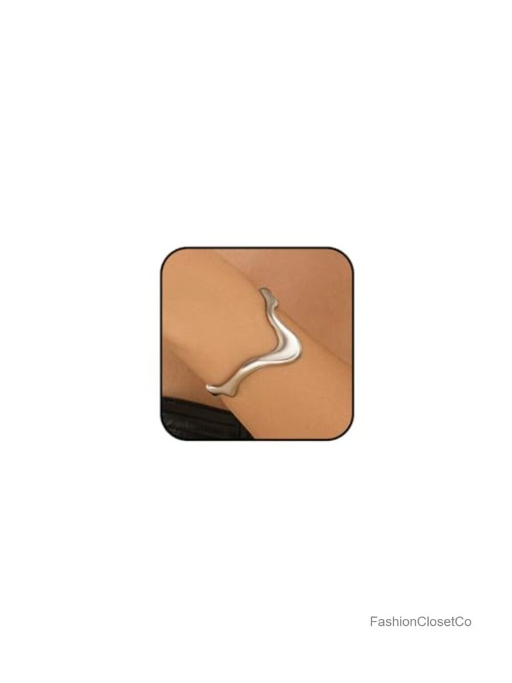 Chunky Wavy Cuff Bracelet for Women Minimalist Punk Twisty Liquid Metal Bangle